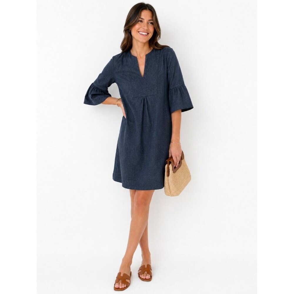 Jude Connally Kerry Denim Navy Blue Dress Womens Size X-Large NWT